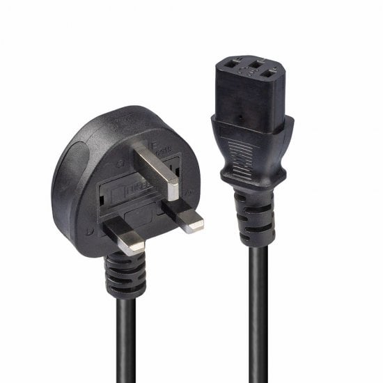UK 3 Pin Connection to a C13 connection Power cable 0.5m Length