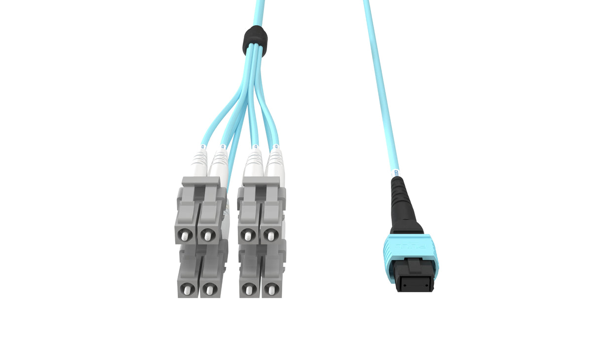 1m OM4 MPO Female to 4x LC Duplex LSZH Type B Breakout Cable