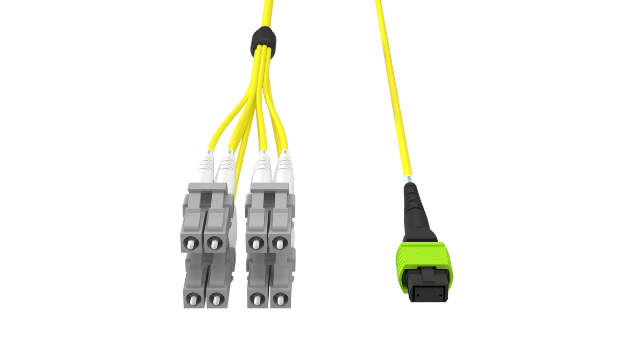 2m OS2 MPO Female to 4x LC Duplex LSZH Type B Breakout Cable