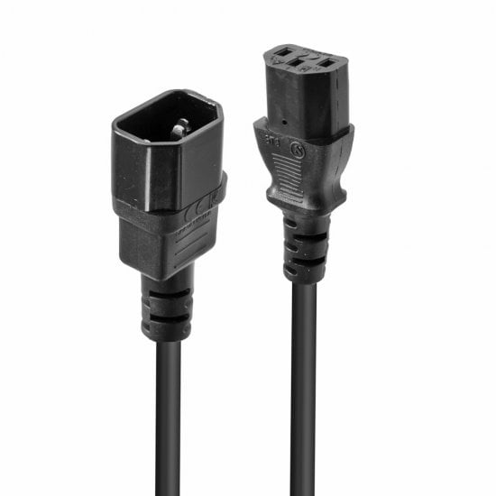 C14 Pin Connection to a C13 connection Power cable 1m Length