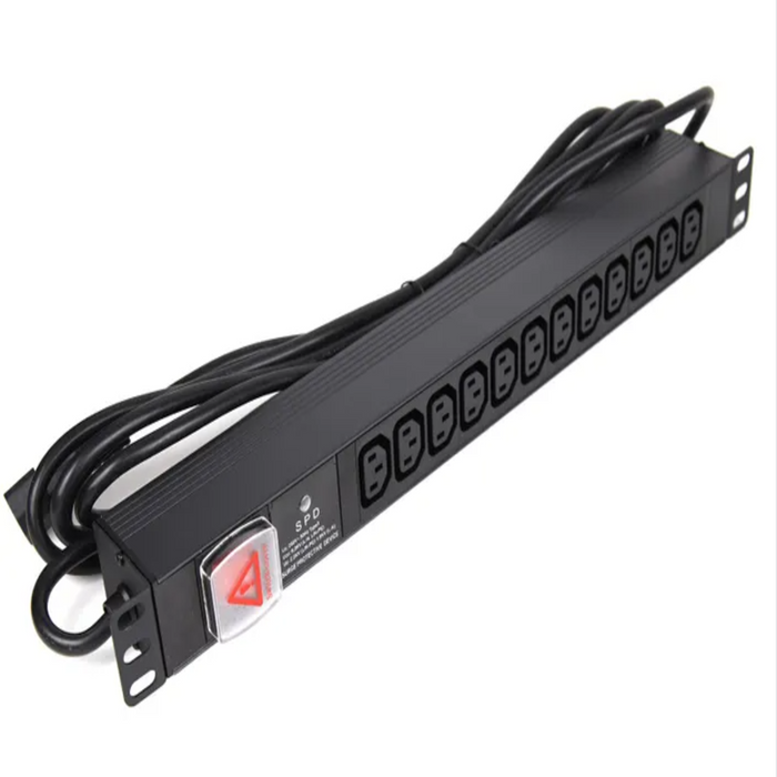 Wire Technologies PDU<br>2m, 1U, C14 to UK 3 PIN x 12