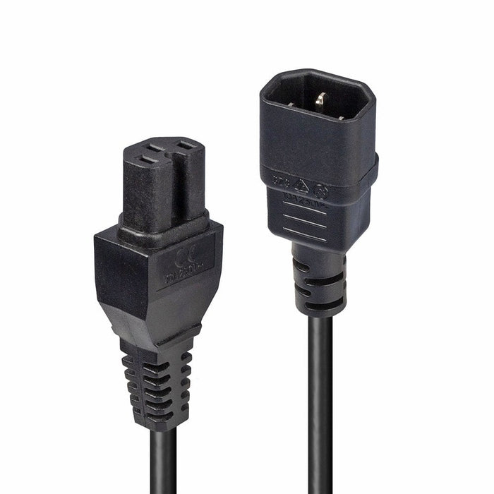 C14 Pin Connection to a C15 connection Power cable 0.5m Length