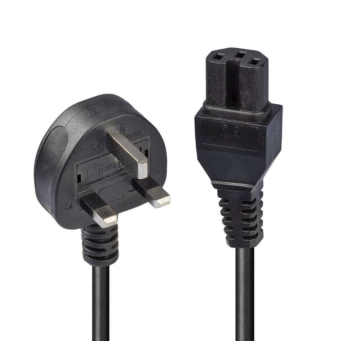 UK 3 Pin Connection to a C15 connection Power cable 1.5m Length